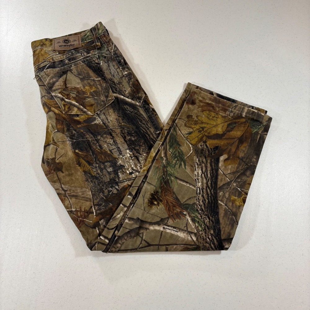 Wrangler Mens Realtree Camo Double Knee Denim Pants 97GR1AP 30x30 Camouflage